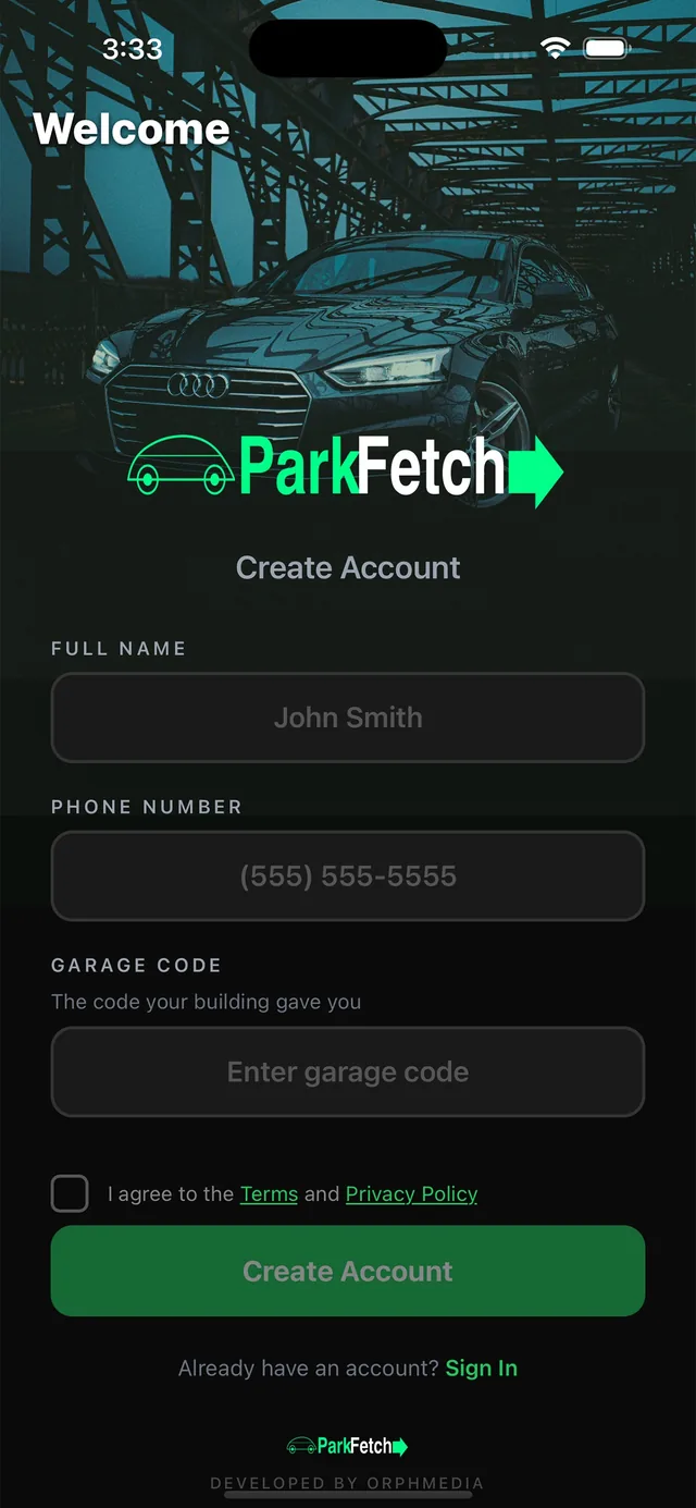 Residents app — Sign up in seconds